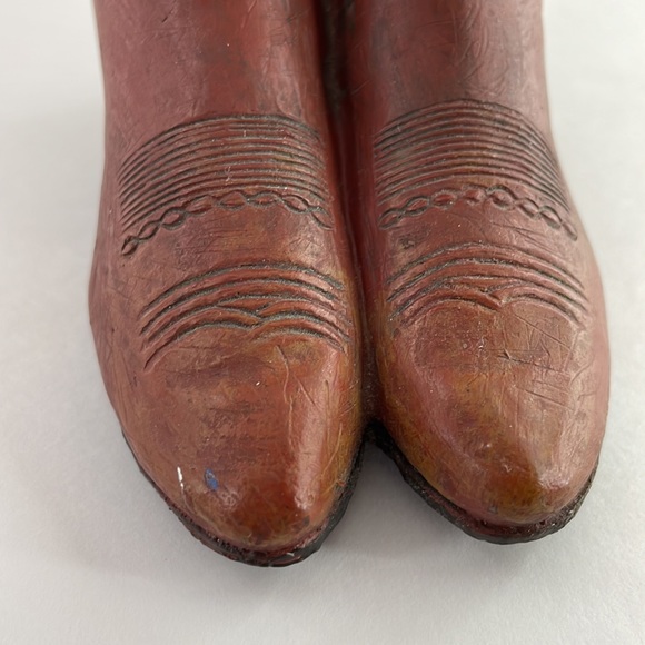 Mini Glass Ceramic Cowboy Boot Pen Holder Western Cowboy Decor - Picture 9 of 14